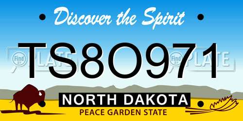 TS8O971 North Dakota License Plate
