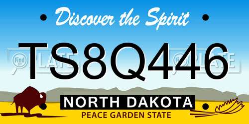 TS8Q446 North Dakota License Plate