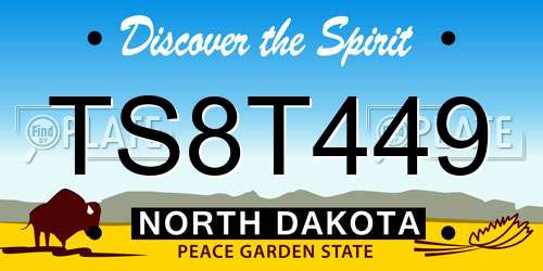 TS8T449 North Dakota License Plate