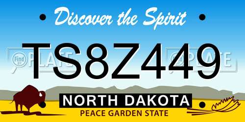 TS8Z449 North Dakota License Plate
