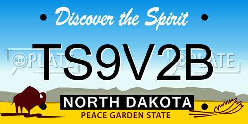 TS9V2B North Dakota License Plate