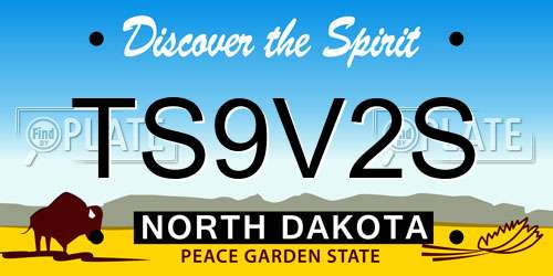 TS9V2S North Dakota License Plate