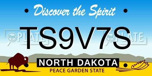 TS9V7S North Dakota License Plate