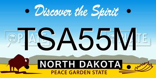 TSA55M North Dakota License Plate