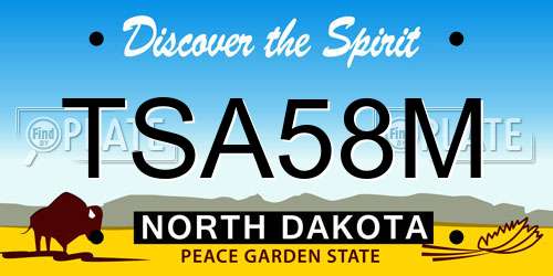 TSA58M North Dakota License Plate