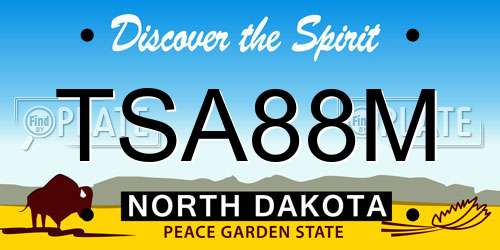 TSA88M North Dakota License Plate