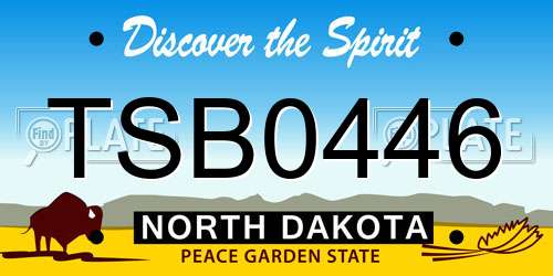 TSB0446 North Dakota License Plate