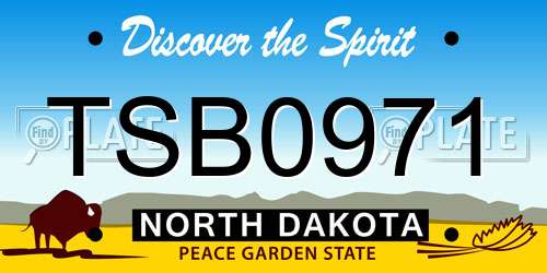 TSB0971 North Dakota License Plate