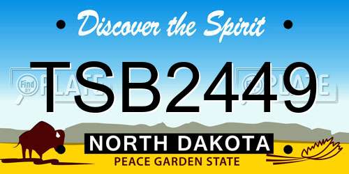 TSB2449 North Dakota License Plate