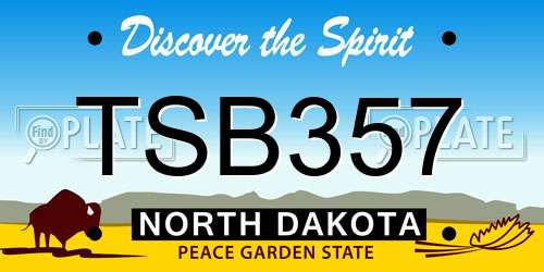 TSB357 North Dakota License Plate