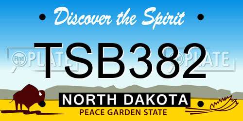 TSB382 North Dakota License Plate