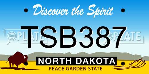 TSB387 North Dakota License Plate
