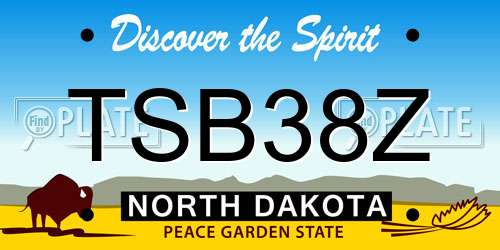 TSB38Z North Dakota License Plate