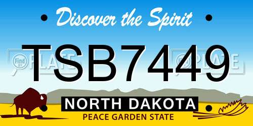 TSB7449 North Dakota License Plate