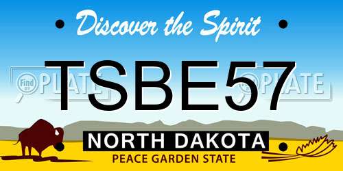 TSBE57 North Dakota License Plate