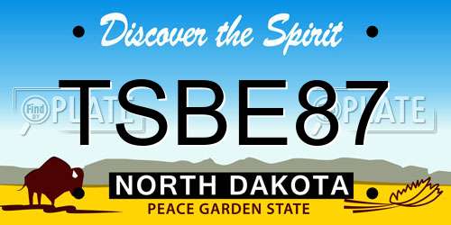 TSBE87 North Dakota License Plate
