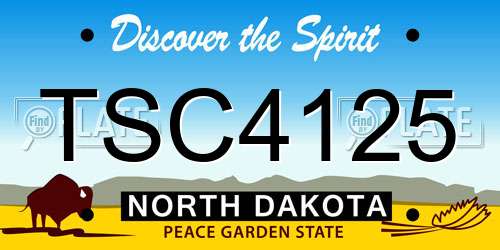 TSC4125 North Dakota License Plate
