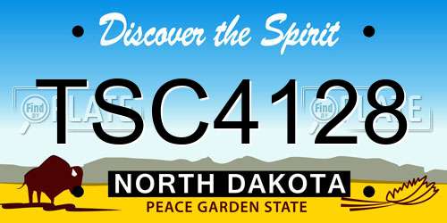 TSC4128 North Dakota License Plate