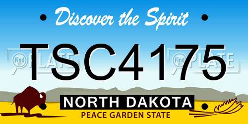 TSC4175 North Dakota License Plate