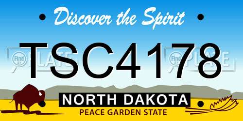 TSC4178 North Dakota License Plate