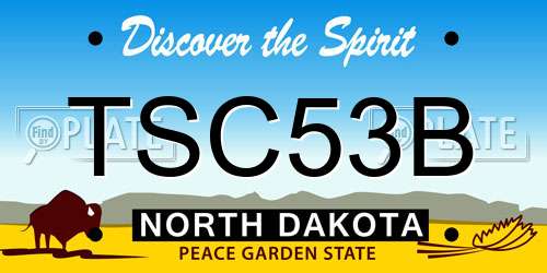TSC53B North Dakota License Plate