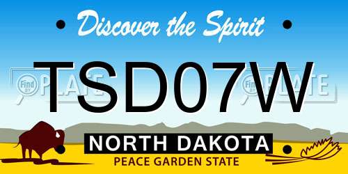TSD07W North Dakota License Plate