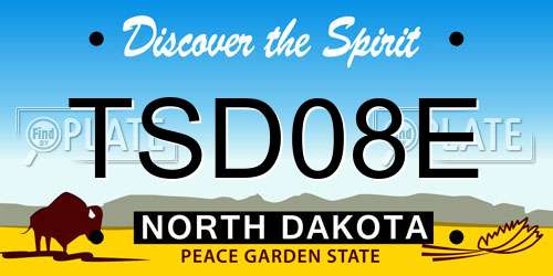 TSD08E North Dakota License Plate