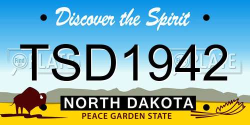 TSD1942 North Dakota License Plate