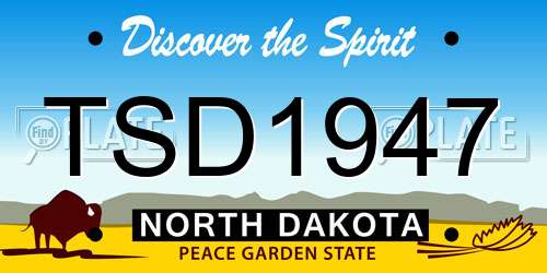 TSD1947 North Dakota License Plate