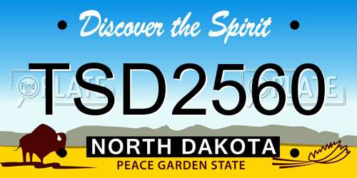 TSD2560 North Dakota License Plate