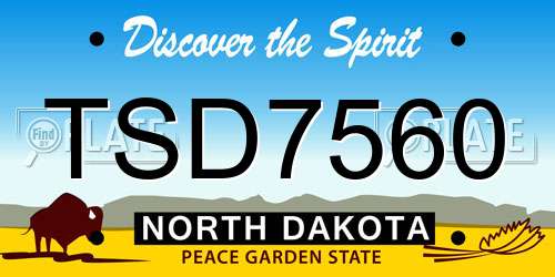 TSD7560 North Dakota License Plate