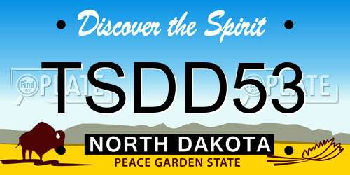 TSDD53 North Dakota License Plate