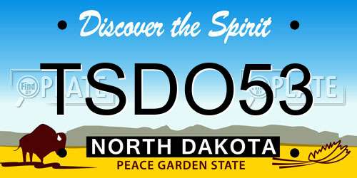 TSDO53 North Dakota License Plate