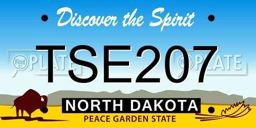 TSE207 North Dakota License Plate