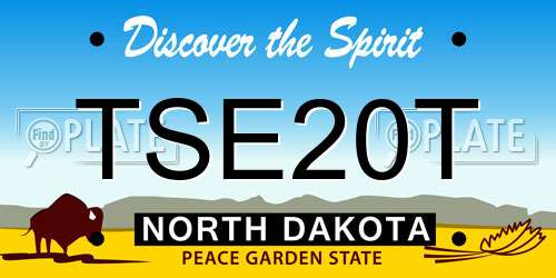 TSE20T North Dakota License Plate
