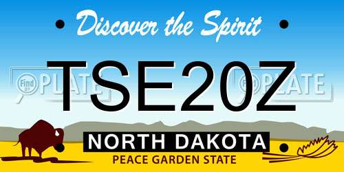 TSE20Z North Dakota License Plate