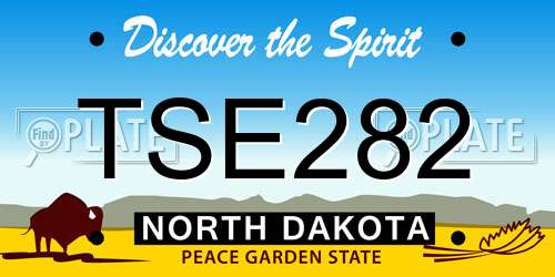 TSE282 North Dakota License Plate