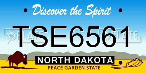 TSE6561 North Dakota License Plate
