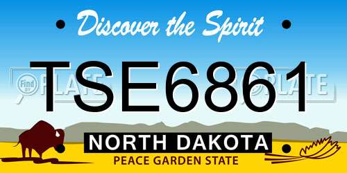 TSE6861 North Dakota License Plate
