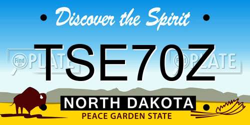 TSE70Z North Dakota License Plate