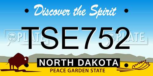 TSE752 North Dakota License Plate