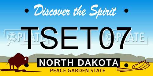 TSET07 North Dakota License Plate