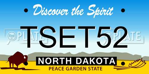 TSET52 North Dakota License Plate
