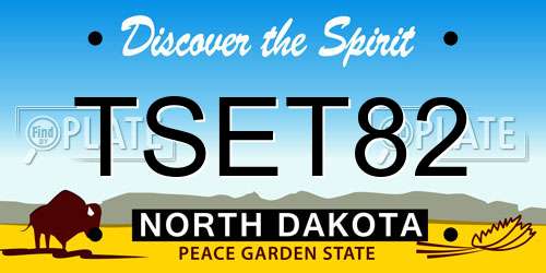 TSET82 North Dakota License Plate