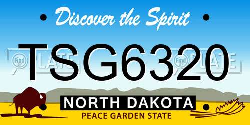 TSG6320 North Dakota License Plate
