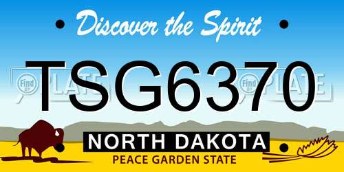 TSG6370 North Dakota License Plate
