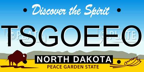 TSGOEEO North Dakota License Plate