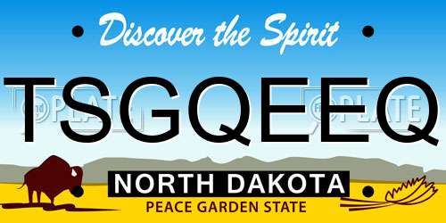 TSGQEEQ North Dakota License Plate