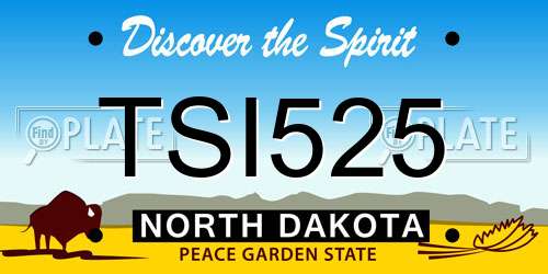 TSI525 North Dakota License Plate