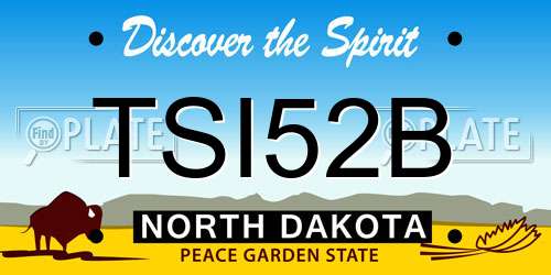 TSI52B North Dakota License Plate
